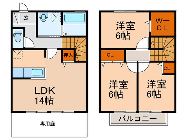 ﾘﾋﾞﾝｸﾞﾀｳﾝ小森野参番館Ａ棟の物件間取画像